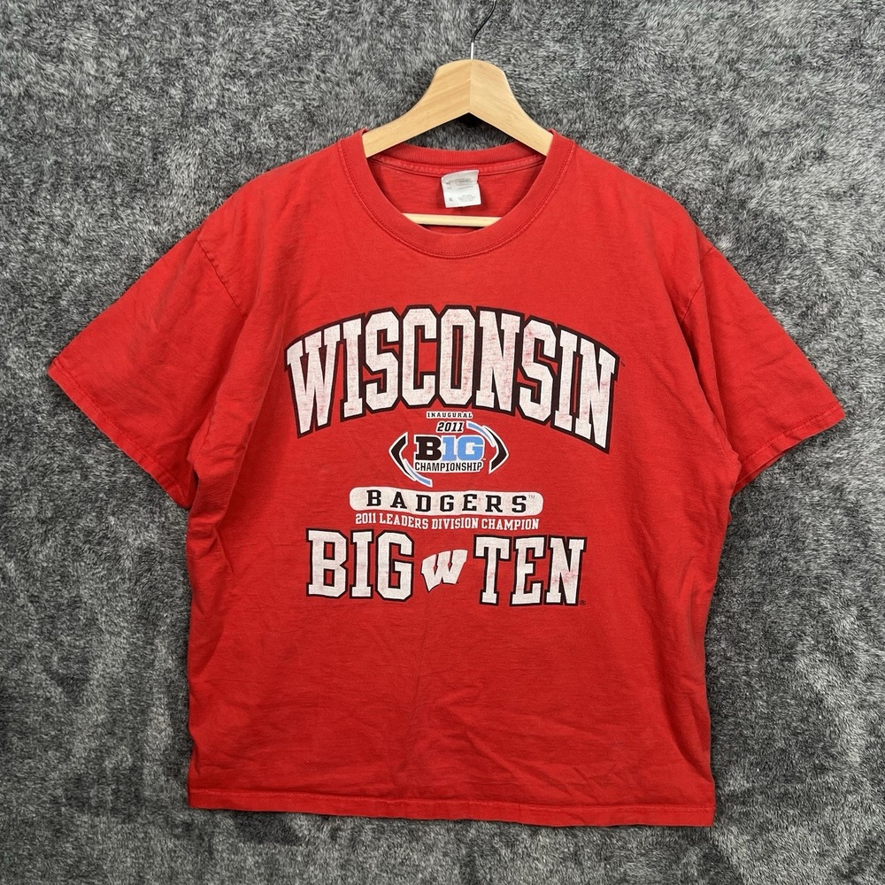 Vintage Wisconsin Big Ten Champions Shirt Adult Size XL Men's Football Graphic